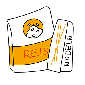 Reis und Nudeln